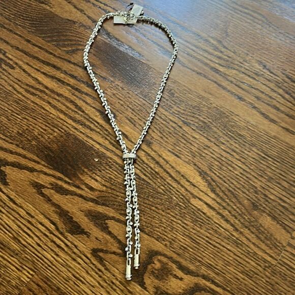 Chicos Silvertone Sparkle Y-Necklace - Picture 6 of 8